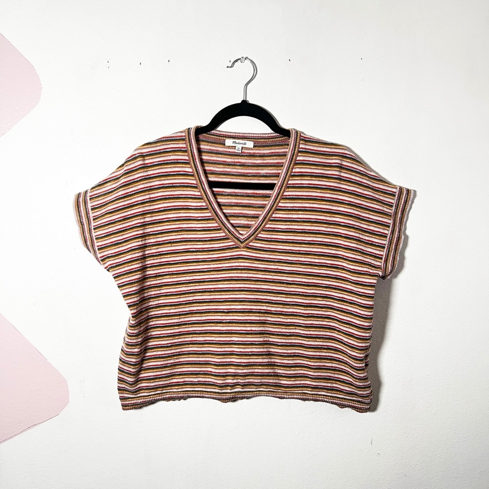 Madewell Striped Top Sz‎ XS Colorful Retro 70s Inspired Casual
